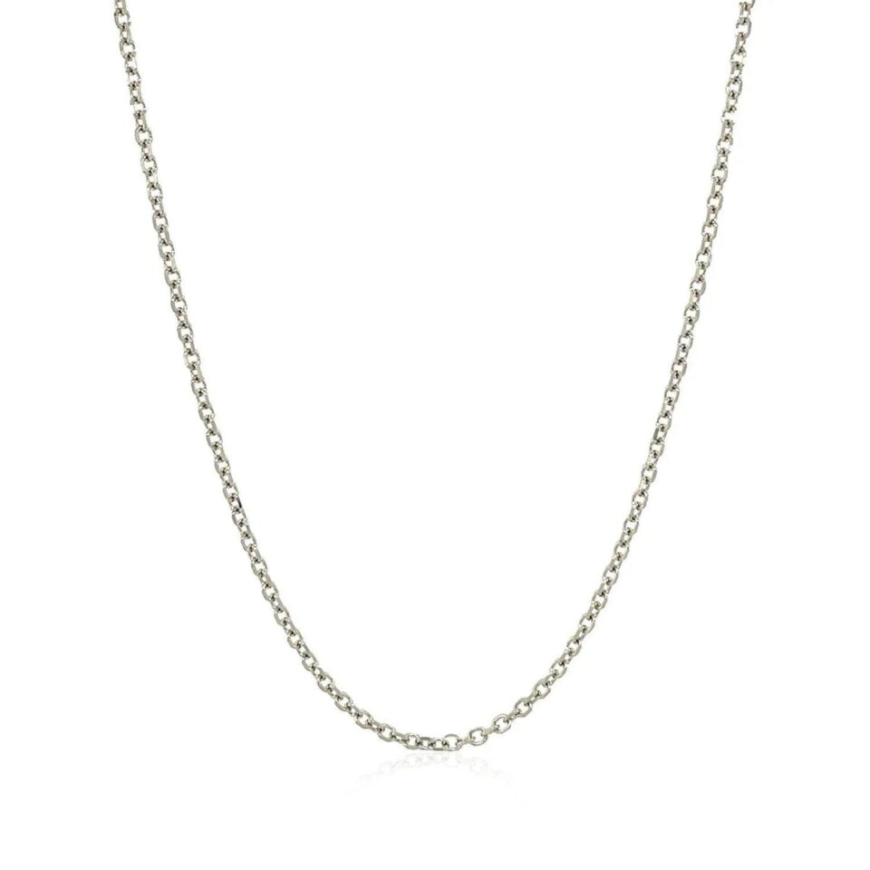 14K White Gold Cable Chain 1.5mm