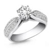 14K White Gold Pave Lab-Grown Diamond Engagement Ring