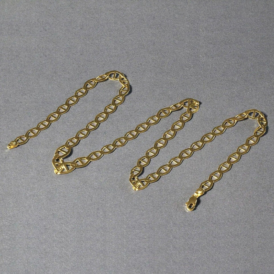 6.30mm mariner chain in solid 14K yellow gold, view 4