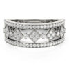 1/2 ct tw lab-grown diamond studded square motif ring in solid 14K white gold