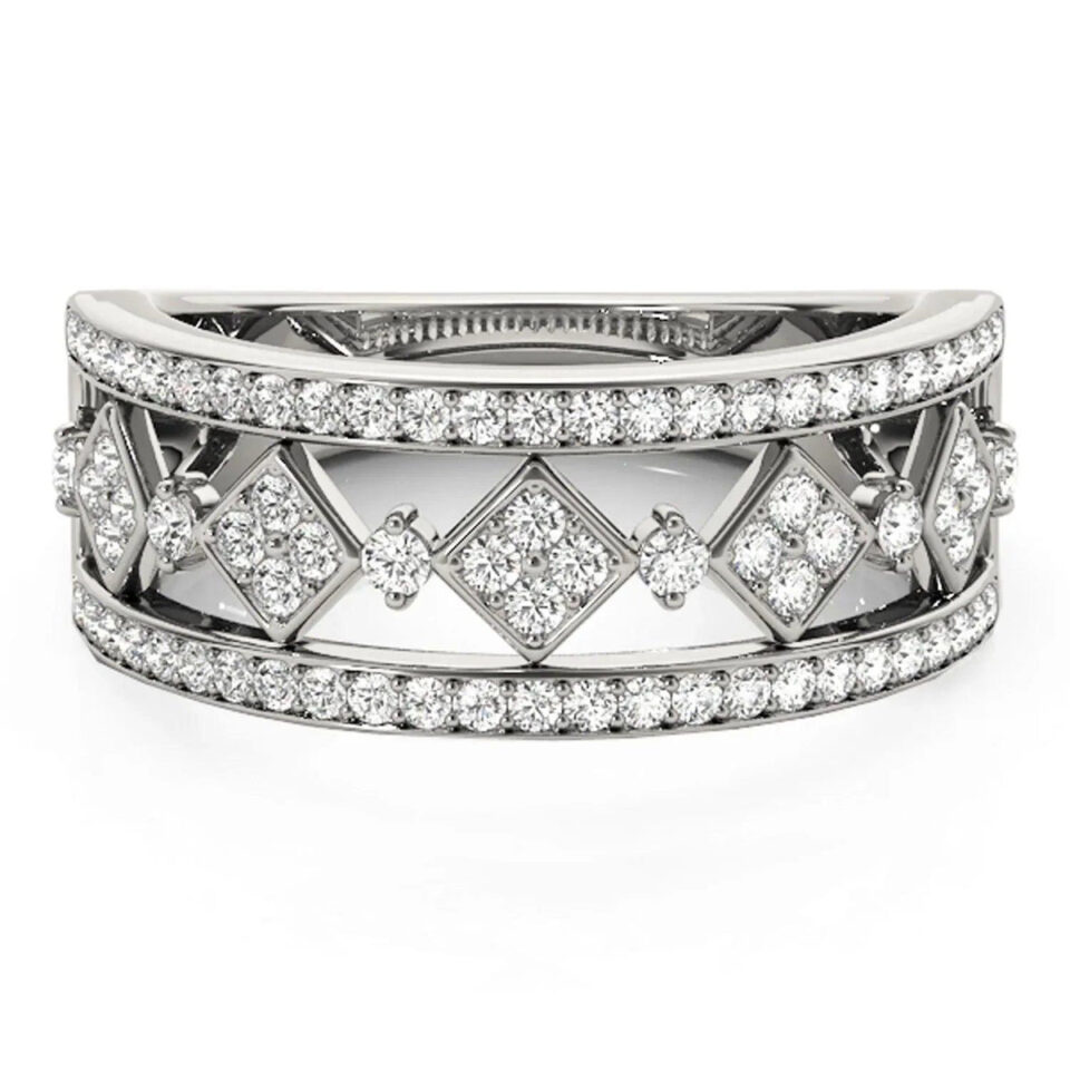 14K White Gold Lab-Grown Diamond Ring 1/2cttw