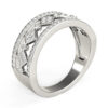 1/2 ct tw lab-grown diamond studded square motif ring in solid 14K white gold, view 4