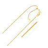 Adjustable wheat chain in solid 14K yellow gold, view 2