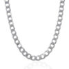 Sterling Silver, Rhodium Plated Curb Chain 8.40mm