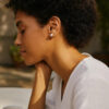 14K Yellow And White Gold Pearl Stud Earrings 5mm