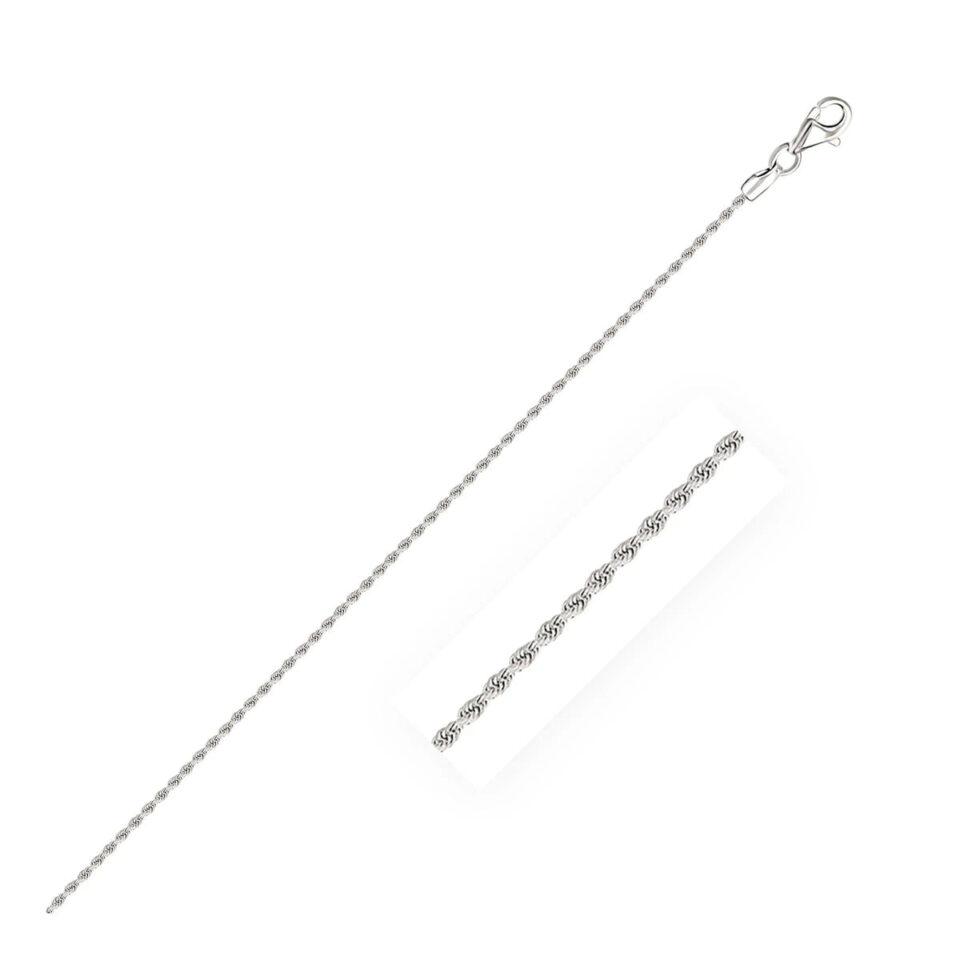 14K White Gold Rope Bracelet 1.60mm