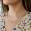 Heart chain in solid 14K white gold, view 11