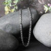 Heart chain in solid 14K white gold, view 4