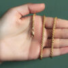 3.20mm wheat chain in solid 14K yellow gold, view 8
