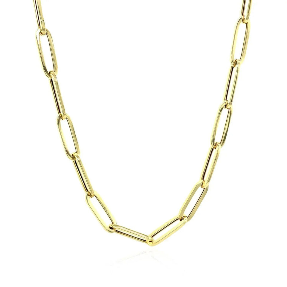 10K Yellow Gold Paperclip Chain 4.20mm