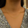 14K Yellow Gold Diamond-Cut Cable Link Chain, 1.1 mm