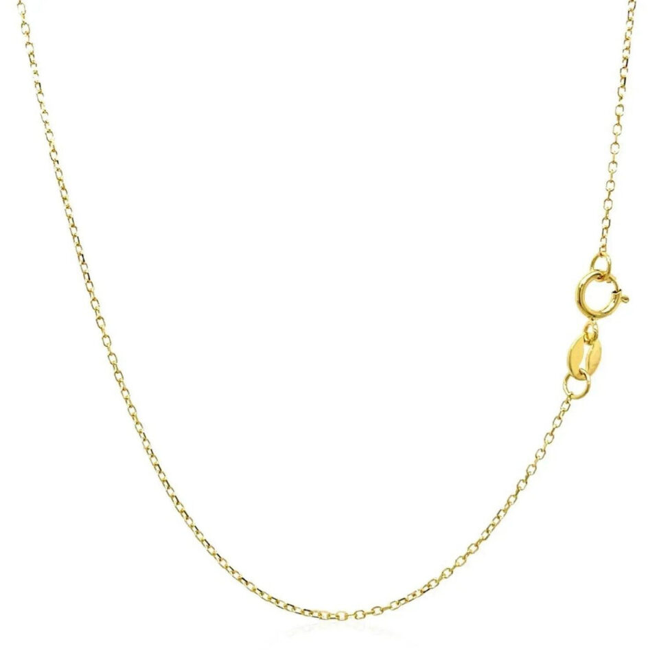 14K Yellow Gold Diamond-Cut Cable Link Chain, 1.1 mm