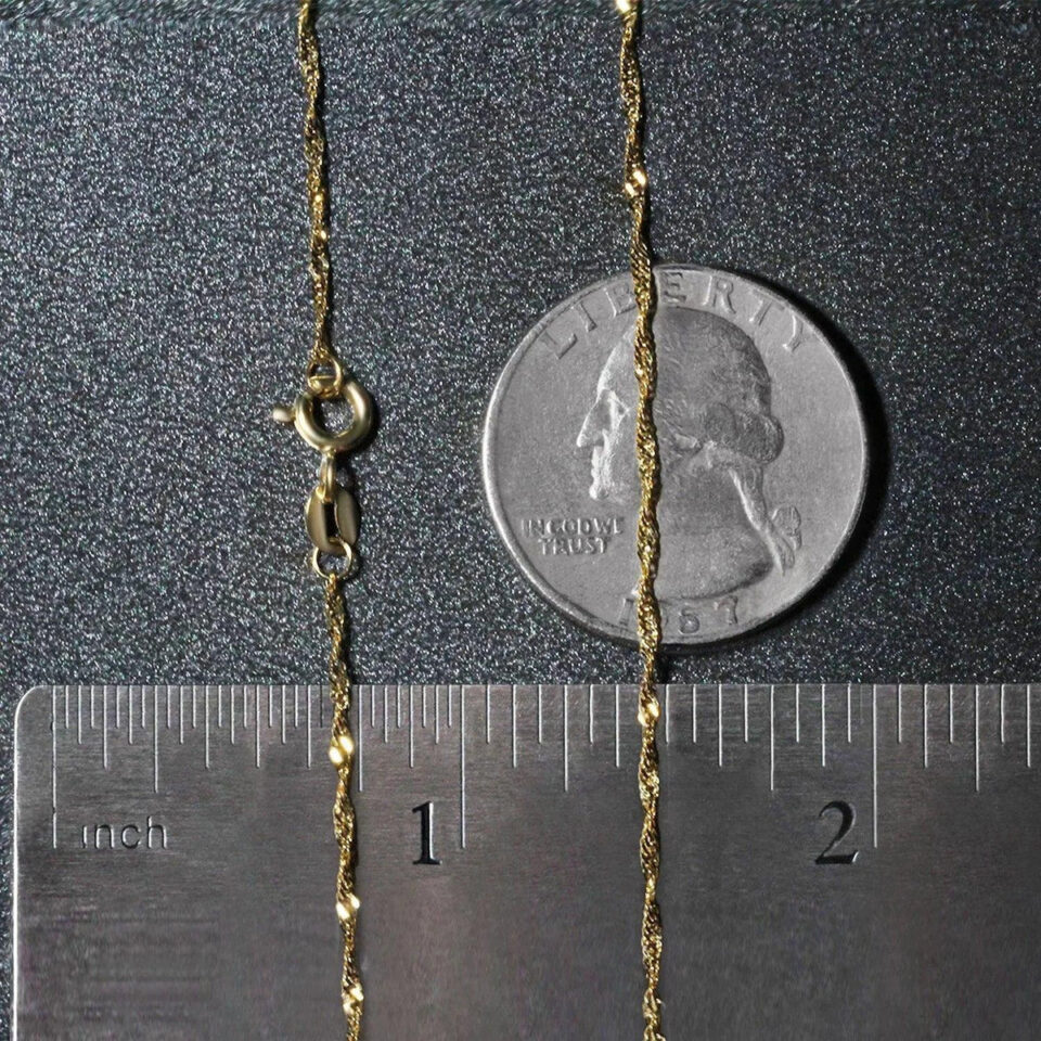 14K Yellow Gold Singapore Chain 1.30mm