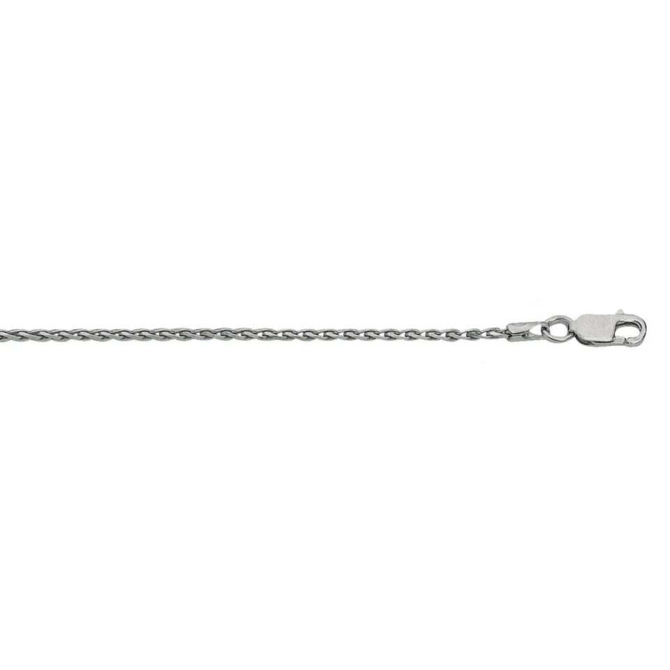 Sterling Silver, Rhodium Plated Wheat 1.50mm
