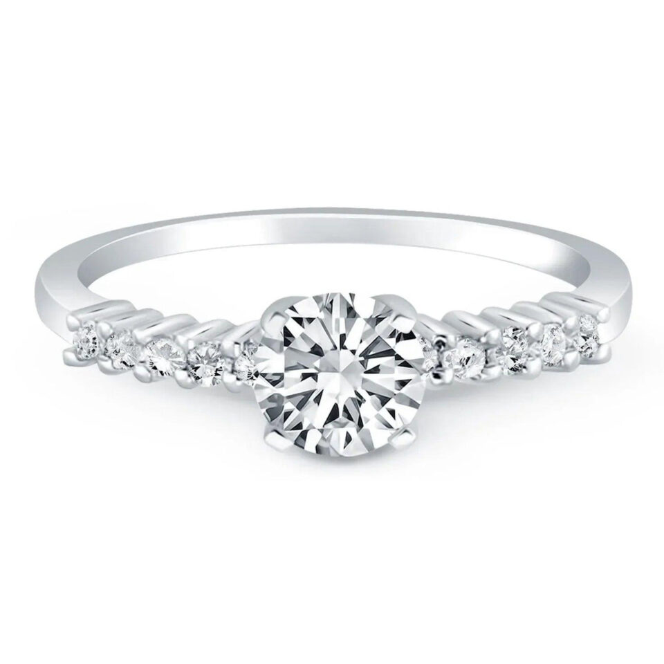 14K White Gold Lab-Grown Diamond Engagement Ring Shared