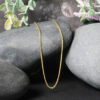 1.20mm wheat round chain in solid 14K yellow gold, view 4