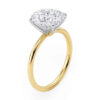 3 ct tw lab-grown diamond solitaire round ring in solid 14K yellow gold, engagement ring, view 3
