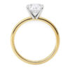 3 ct tw lab-grown diamond solitaire round ring in solid 14K yellow gold, engagement ring, view 4