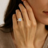 3 ct tw lab-grown diamond solitaire round ring in solid 14K yellow gold, engagement ring, view 5