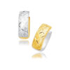 14K Two-Tone Gold Hoop Huggie Earrings