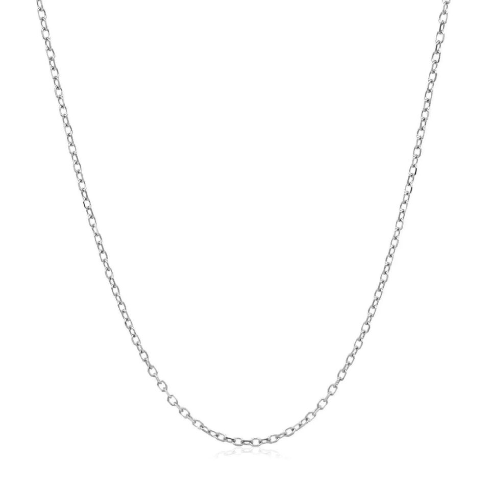 14K White Gold Cable Chain 1.2mm