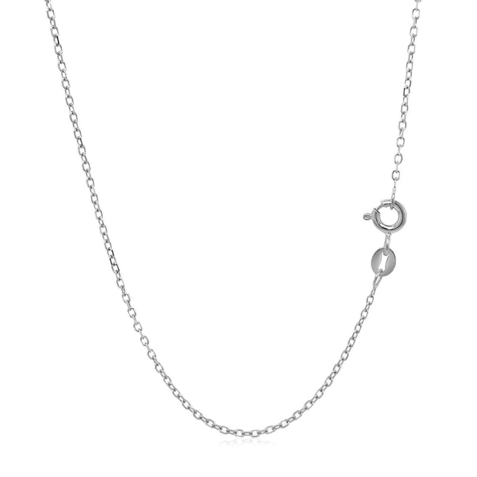 14K White Gold Cable Chain 1.2mm