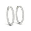 14K White Gold Lab-Grown Diamond Hoop Earrings 2cttw