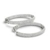 14K White Gold Lab-Grown Diamond Hoop Earrings 2cttw