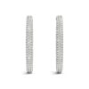14K White Gold Lab-Grown Diamond Hoop Earrings 2cttw