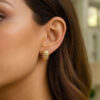 10K Yellow Gold Textured Earrings