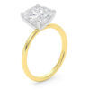 5 ct tw lab-grown diamond solitaire cushion ring in solid 10K yellow gold, engagement ring, view 3