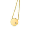 Polished round lab-grown diamond pendant in solid 14K yellow gold, view 3