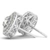 1 1/4 ct tw lab-grown diamond double halo round earrings in solid 14K white gold, view 2
