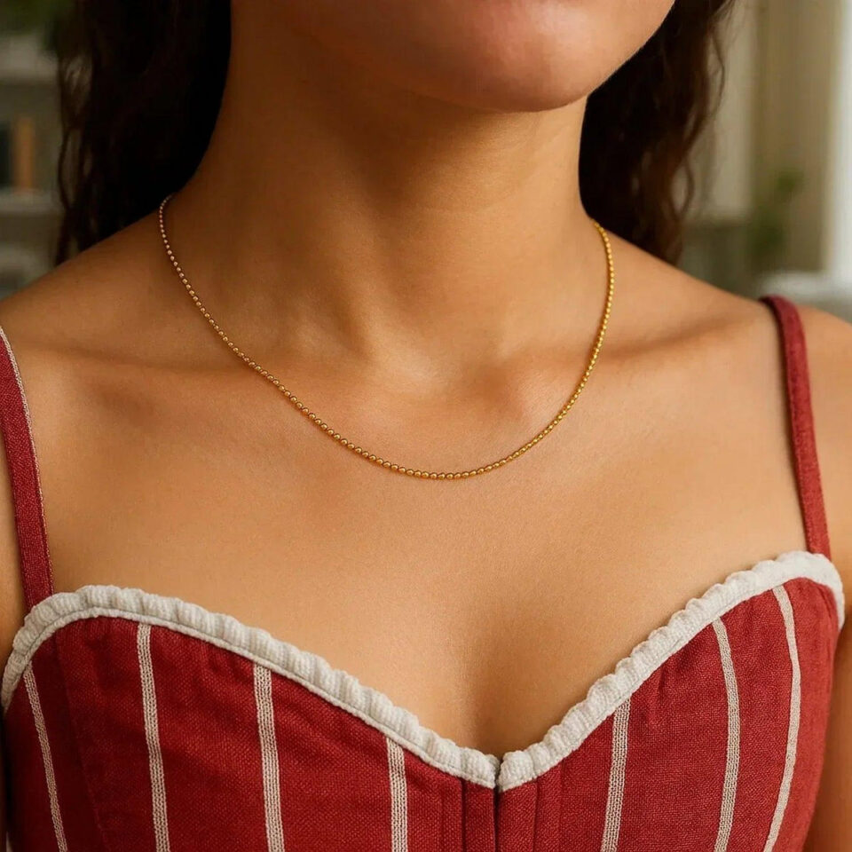 14K Yellow Gold Bead Chain 1.0mm