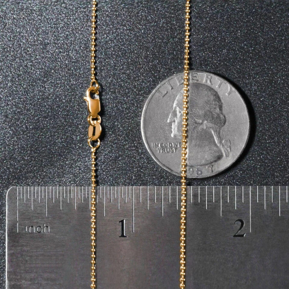 14K Yellow Gold Bead Chain 1.0mm