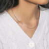 14K White Gold Diamond-Cut Bead Chain, 0.9 mm
