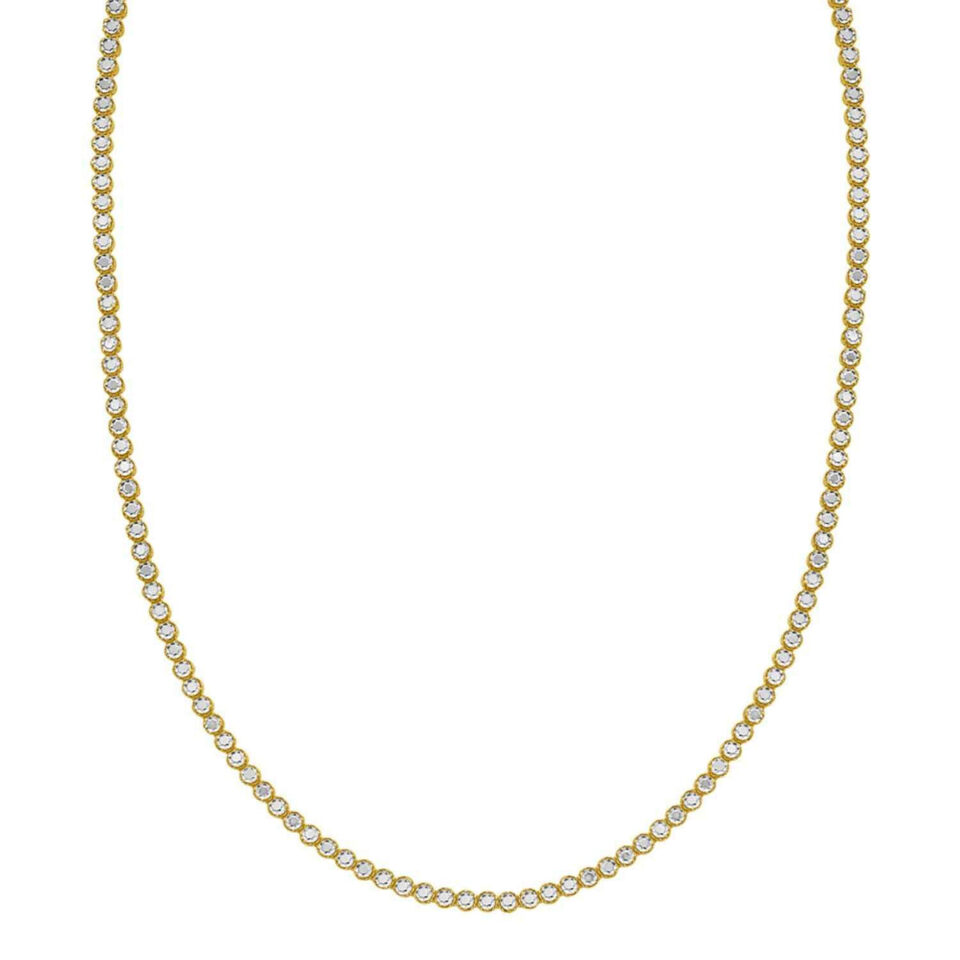 14K Two-Tone Gold Tennis Necklace