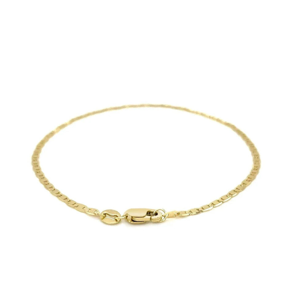 1.7mm mariner anklet in solid 10K yellow gold, view 3
