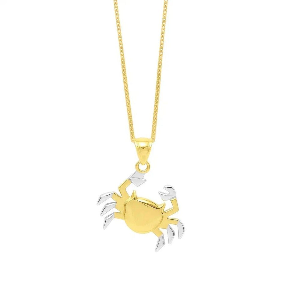 10K Yellow Gold Necklace Crab