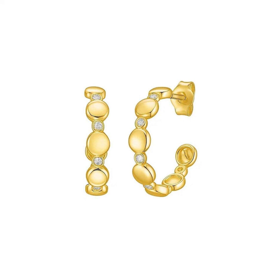 Yellow Gold Lab-Grown Diamond Hoop Earrings