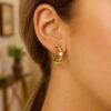 Yellow Gold Lab-Grown Diamond Hoop Earrings