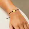 Inch adjustable circle bracelet in solid 14K yellow gold, view 2