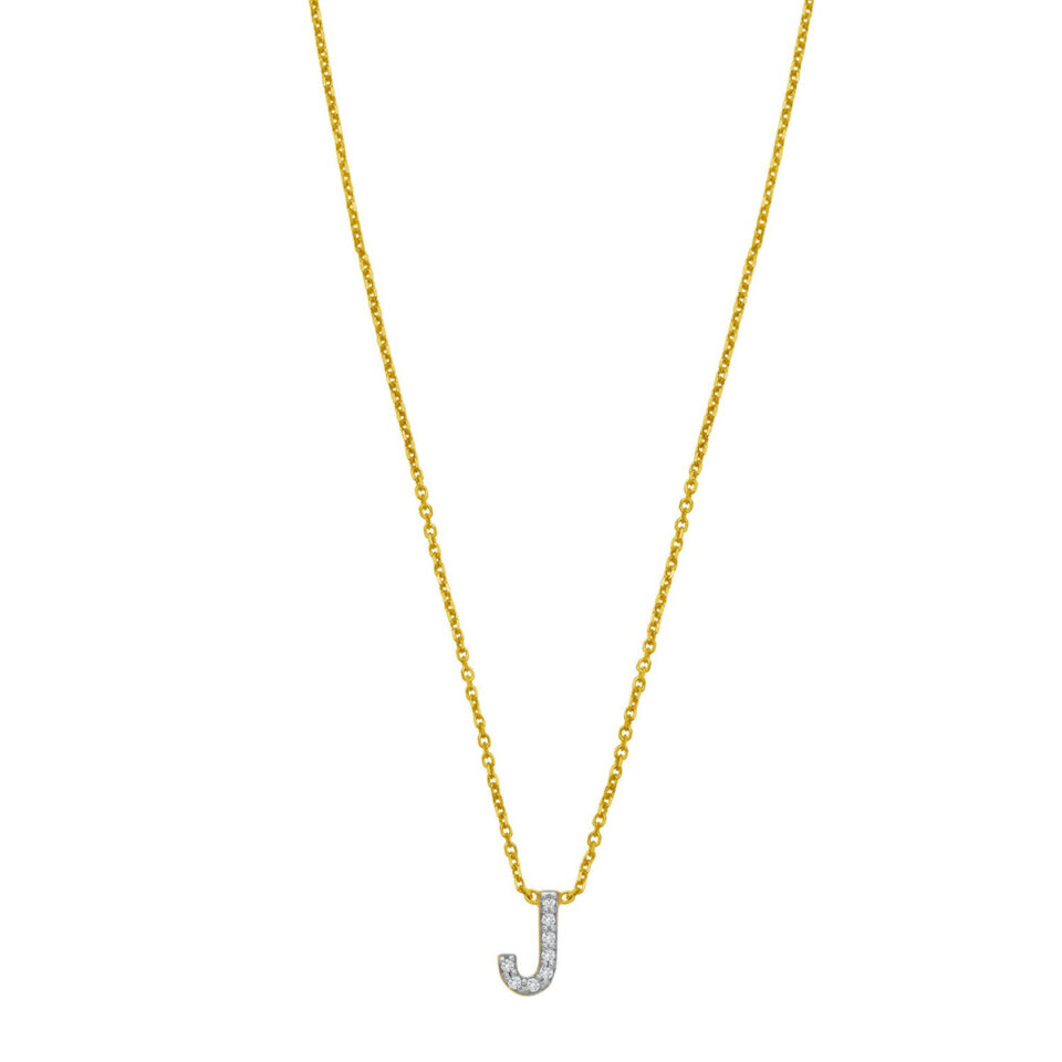 14K Yellow Gold Initial Lab-Grown Diamond Pendant 1.4g