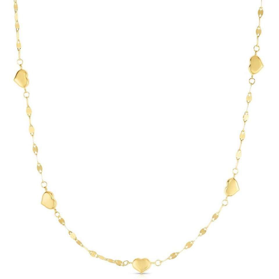 14K Yellow Gold Heart Necklace 1.8g