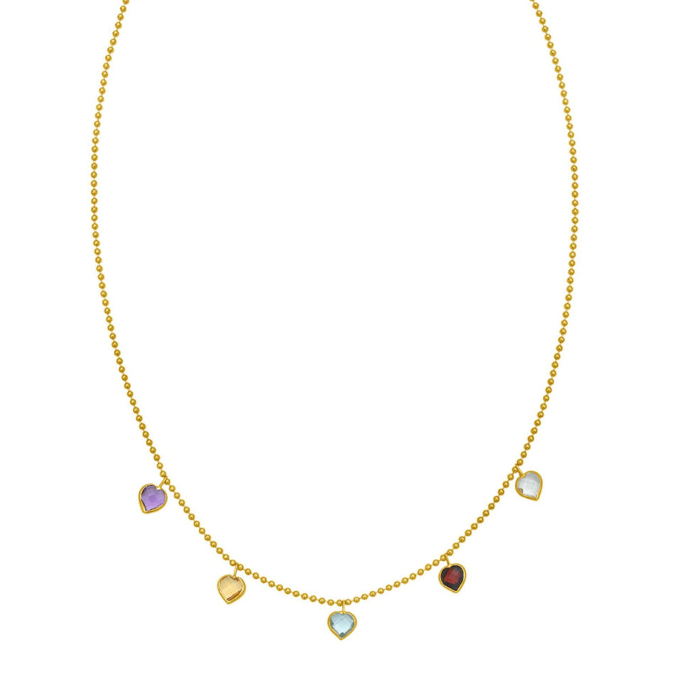 14K Yellow Gold Heart Necklace 1.50mm