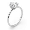 3 ct tw lab-grown diamond solitaire round ring in solid 10K white gold, engagement ring, view 3