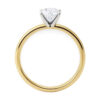1 ct tw lab-grown diamond solitaire round ring in solid 10K yellow gold, engagement ring, view 3