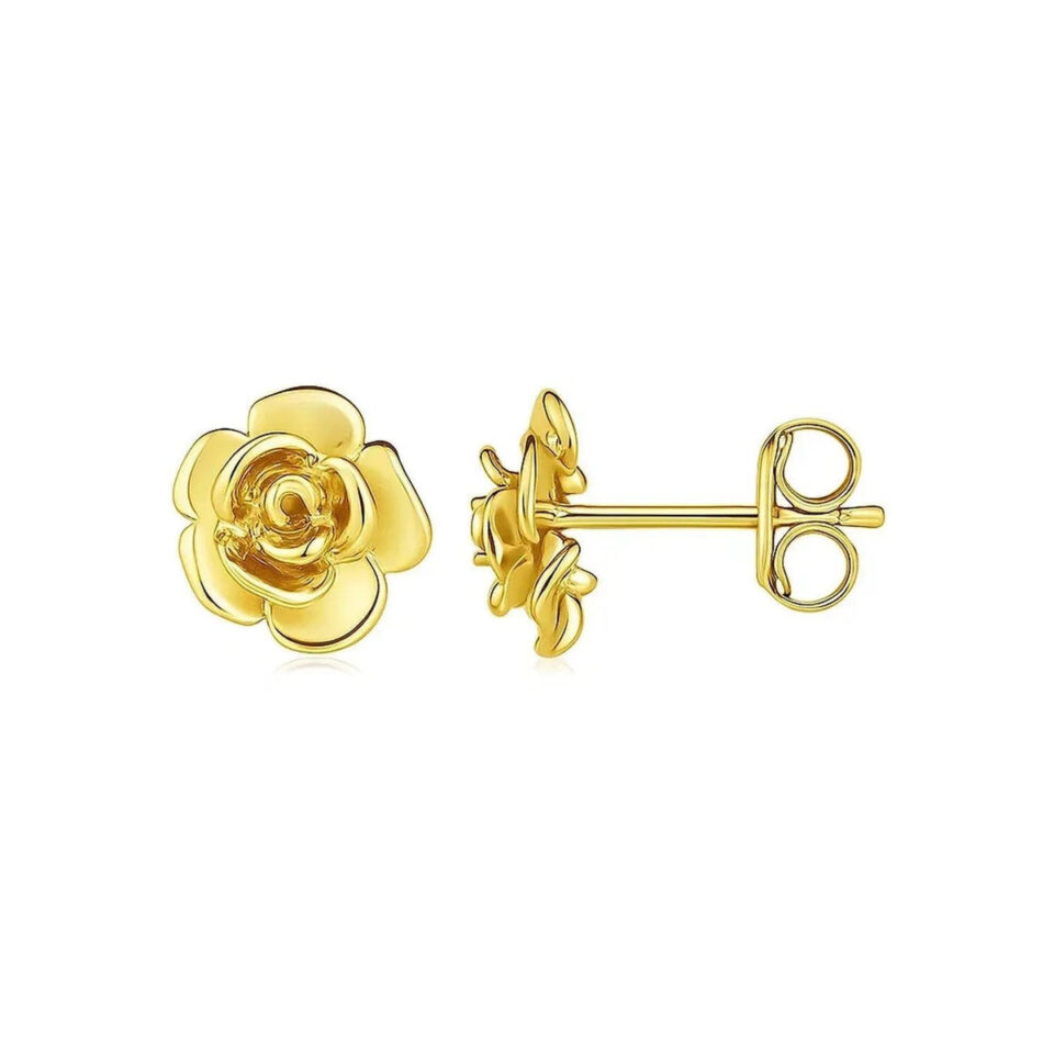 14K Yellow Gold Earrings 9.2mm
