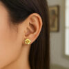 14K Yellow Gold Earrings 9.2mm