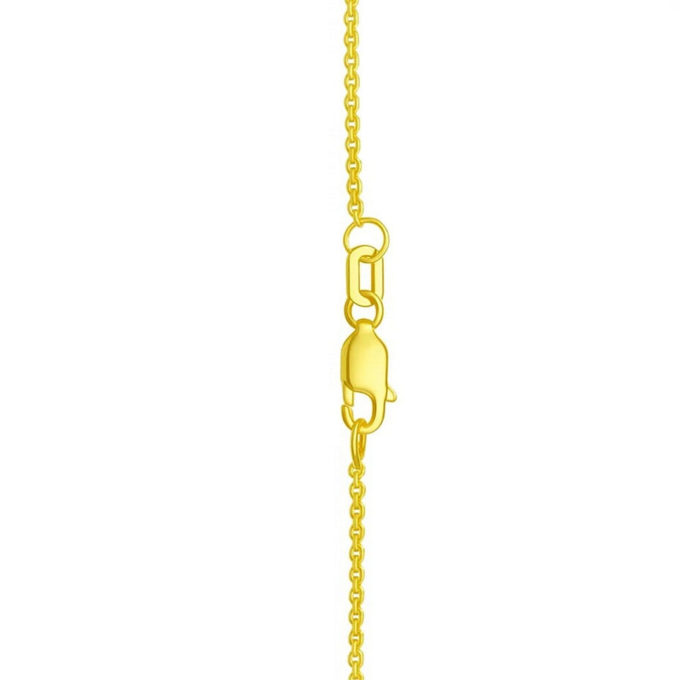 14K Yellow Gold Bead Oval Necklace